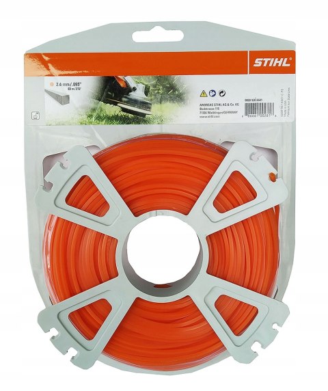 Żyłka tnąca kwadratowa STIHL Ø 2,4 mm x 83 m pomarańczowa 00009302641 agroveo