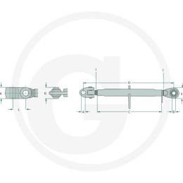 ŁĄCZNIK GÓRNY 575-810mm M36x3,0 KAT. 2-2 200118157 agroveo