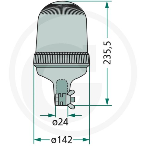 Lampa ostrzegawcza kogut 207RLA 94/12 agroveo