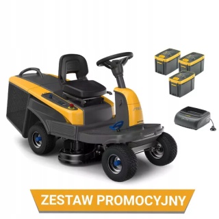 Zestaw promocyjny Traktor akumulatorowy STIGA Swift 372e 3x5 Ah + podwójna szybka ładowarka