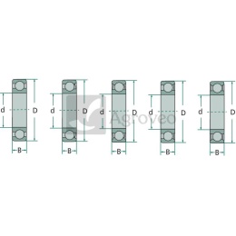 Łożysko kulkowe zwykłe 6305 2RS C3 5556305 2RS C3 F119200040030, X605515634000, 01179116, 095562370003010