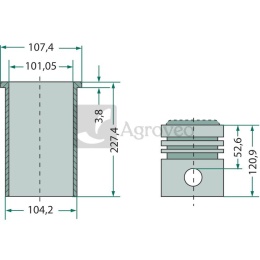 Zestaw naprawczy silnika 38015095 89207 + 4181A009 + 31358352