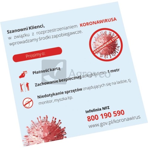 Naklejki na ladę "Środki zapobiegawcze" 6273026 Naklejki na ladę "Środki zapobiegawcze" 6273026