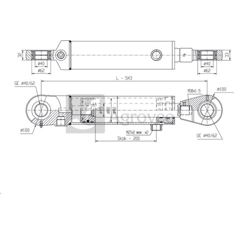 Siłownik hydrauliczny 6797214095711 7214/09-507/11 Siłownik hydrauliczny 6797214095711 7214/09-507/11