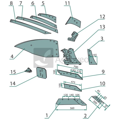 Zgarniacz skiby 6911067220050 1067/22-005/0 Zgarniacz skiby 6911067220050 1067/22-005/0