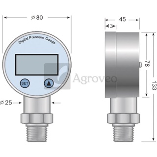 Manometr cyfrowy 6673305 3305
