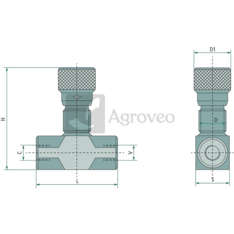 Zawór dławiący VRFB 90 1/4" 66785036015 85036015 Zawór dławiący VRFB 90 1/4" 66785036015 85036015
