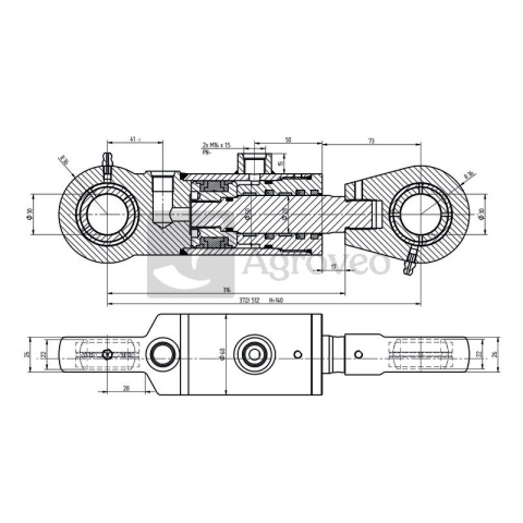 Siłownik hydrauliczny 679CJ2F5028140 CJ2F-16-50/28/140 Siłownik hydrauliczny 679CJ2F5028140 CJ2F-16-50/28/140
