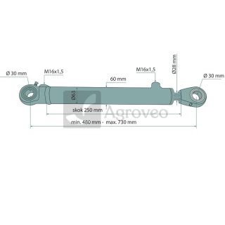 Siłownik hydrauliczny 679CJ2F5028250 CJ2F-16-50/28/250-00