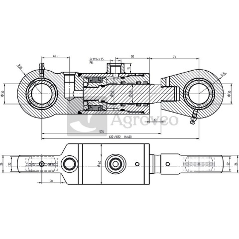 Siłownik hydrauliczny 679CJ2F5028400 CJ2F-16-50/28/400-00 Siłownik hydrauliczny 679CJ2F5028400 CJ2F-16-50/28/400-00