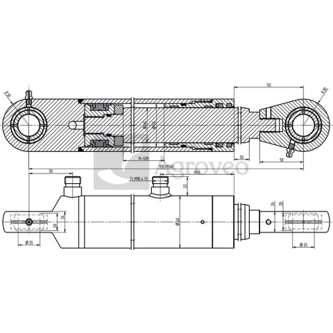 Siłownik hydrauliczny 679SMT25040630 SMT2AT.50.40.630-00