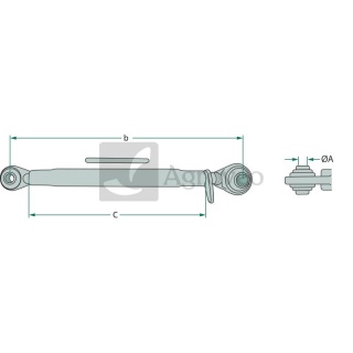 Łącznik górny centralny 520-780mm M24x2 Kat 2-2 URSUS C360 C330 65646650440 46.65.044.0