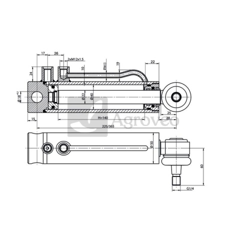 Siłownik hydrauliczny 6567009031M91 7009 031 M91 Siłownik hydrauliczny 6567009031M91 7009 031 M91