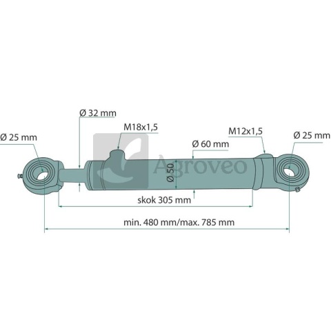Siłownik hydrauliczny 65686409908 86.409.908, SMT 2S.50.32.305 Siłownik hydrauliczny 65686409908 86.409.908, SMT 2S.50.32.305
