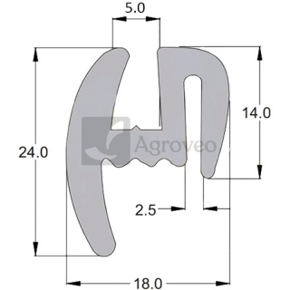 Uszczelka szyb kabinowych 5mm 20mb profil TN Ursus C-330 C-360 656493555 49.35.55 / 493555