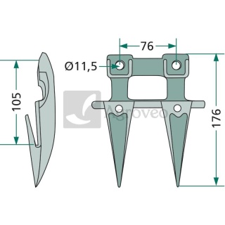 Bagnet podwójny 687505002005 5050/02-005/0