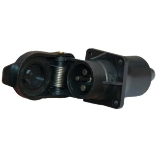 Gniazdo elektryczne przyczepy 3-biegunowe 12V z 3 wtykami montaż na 4 śruby 69325034101 25034101