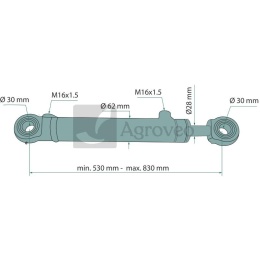 Siłownik hydrauliczny 656882769091 88.276.9091/CJ2*50/28/300