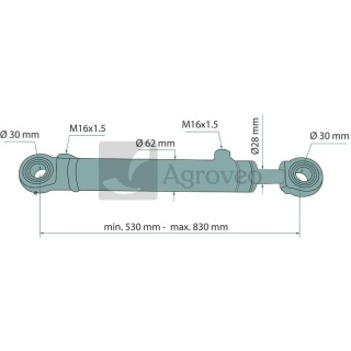 Siłownik hydrauliczny 656882769091 88.276.9091/CJ2*50/28/300