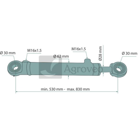 Siłownik hydrauliczny 656882769091 88.276.9091/CJ2*50/28/300 Siłownik hydrauliczny 656882769091 88.276.9091/CJ2*50/28/300