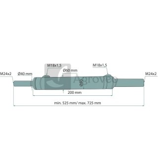 Siłownik hydrauliczny wspomagania układu kierowniczego 525 - 725mm C-330 C-360 65691011636 91.011.636 / 91011636