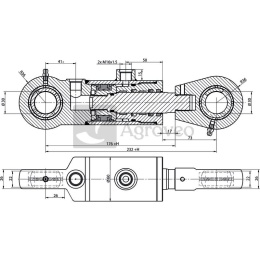 Siłownik hydrauliczny 687CJ25028200 CJ2F-16-50/28/200-00 ucho Ø 30 mm / 5058/99-661/0, CJ2F.50/28/200 UCHO FI 30