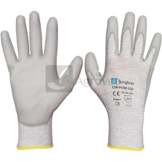 Rękawice poliamidowe z włóknem węglowym 64811NPU08ES-10 11N-PU08 ES