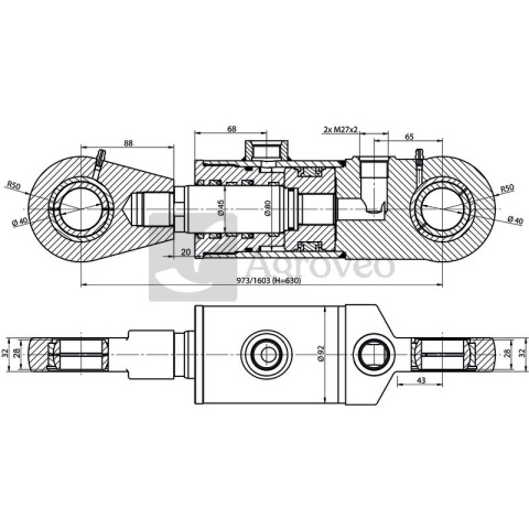 Siłownik hydrauliczny 6797214090020 CJF*80/45*630 DGZx0x270 GL 7210060040