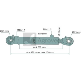 Siłownik hydrauliczny 679CJ25028200 CJ2*50/28/200