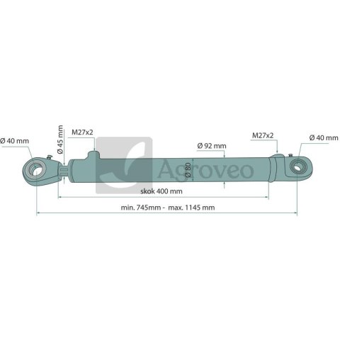 Siłownik hydrauliczny 679CJ28045400 CJ2*F80/45*400 Siłownik hydrauliczny 679CJ28045400 CJ2*F80/45*400