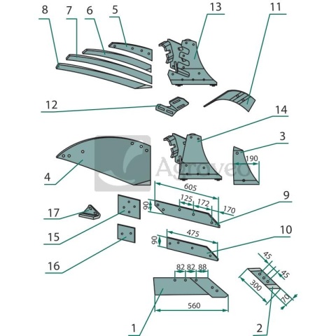 Pierś odkładni 6911126500030 1126/50-003/0