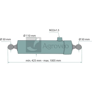 Siłownik hydrauliczny 69942425358 ST3-580, CT-S168-16-60/3/600