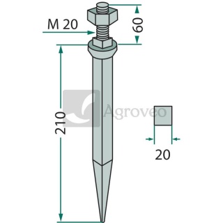Ząb brony polowej 6911215040010 1215/04-001/0