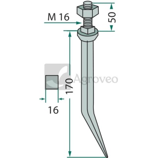 Ząb brony polowej 691P16X170M16L P16X170/M16