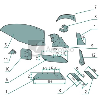 Zgarniacz skiby 6911068523010 1150/52-301/0, 1068/52-301/0