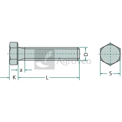 Śruba z łbem sześciokątnym M10x35 487933046 Śruba z łbem sześciokątnym M10x35 487933046
