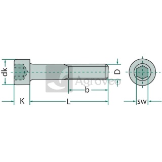 Śruba z łbem walcowym M8x20 DIN 912 485912 08X020 08V
