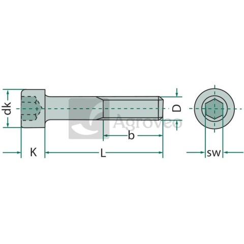 Śruba z łbem walcowym M8x20 DIN 912 485912 08X020 08V Śruba z łbem walcowym M8x20 DIN 912 485912 08X020 08V