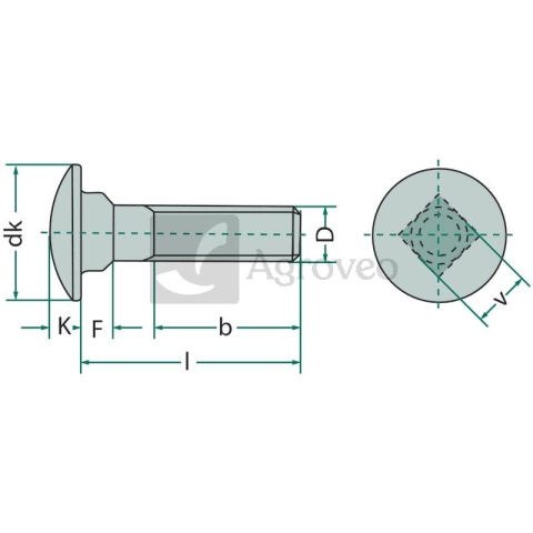 Śruba zamkowa M8x25 DIN 603 487603088 Śruba zamkowa M8x25 DIN 603 487603088
