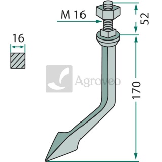 Ząb brony polowej 691R16X170M16L R16X170/M16Ł