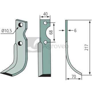 Nóż glebogryzarki 180BEN-04L S.308