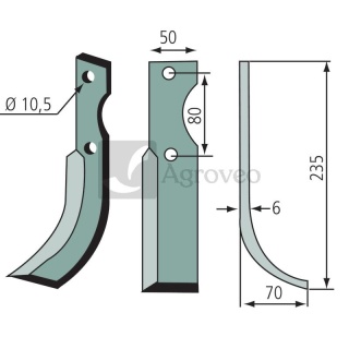 Nóż glebogryzarki 180BEN-16L RL95/12(12-7)
