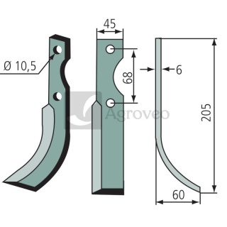 Nóż glebogryzarki 180BEN-30L S.300 (18-6)