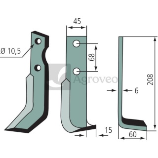 Nóż glebogryzarki 180BEN-31R S.300 (18-7)