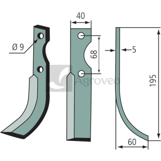 Nóż glebogryzarki 180BEN-32L Z3