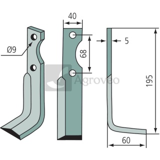 Nóż glebogryzarki 180BEN-33R Z4