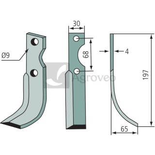 Nóż glebogryzarki 180BEN-43L BL30