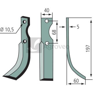 Nóż glebogryzarki 180BEN-48L RL319