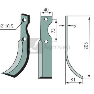 Nóż glebogryzarki 180EUR-03R