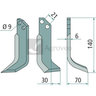 Nóż glebogryzarki 180GRI-04L 7086